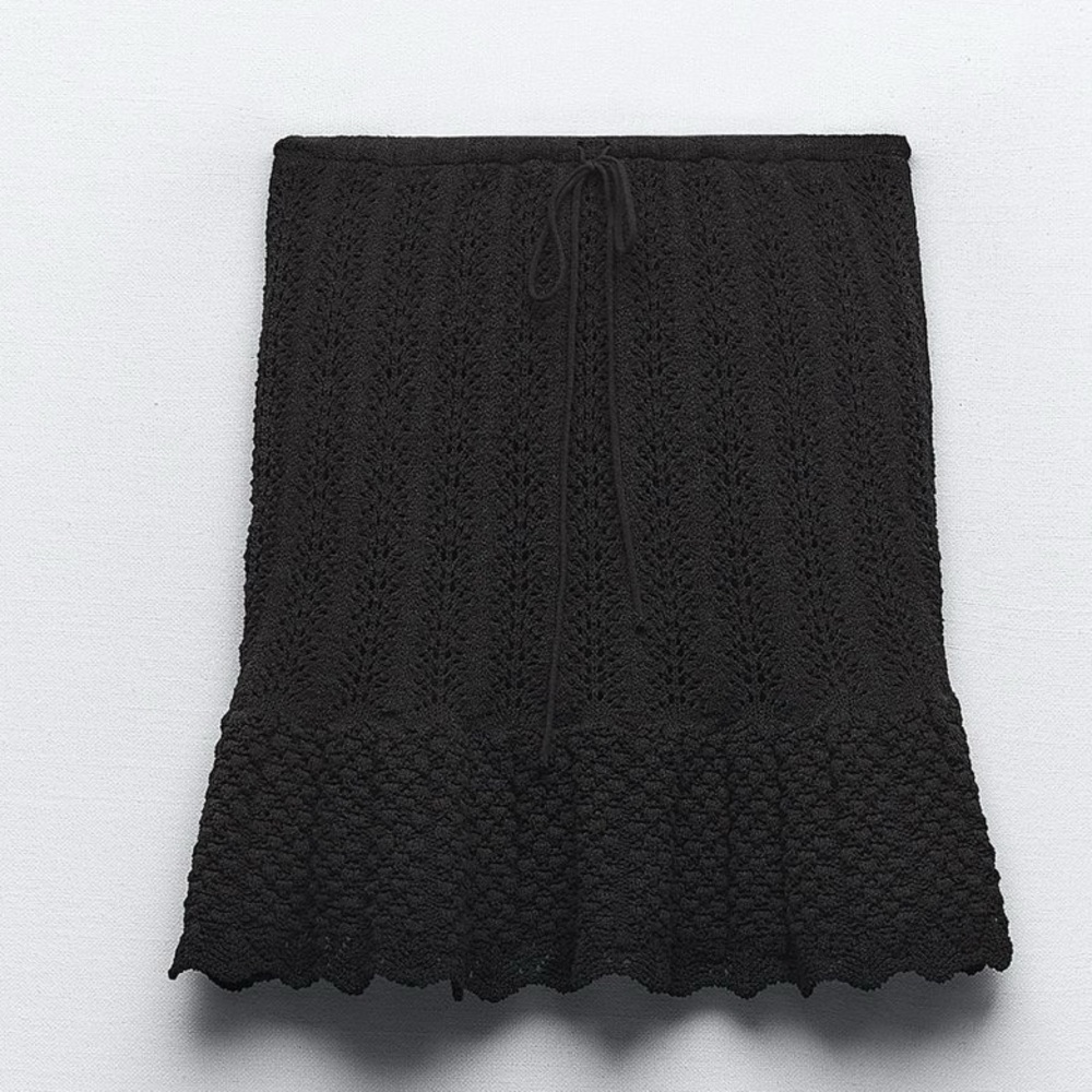 Zara POINTELLE KNIT MINI SKIRT